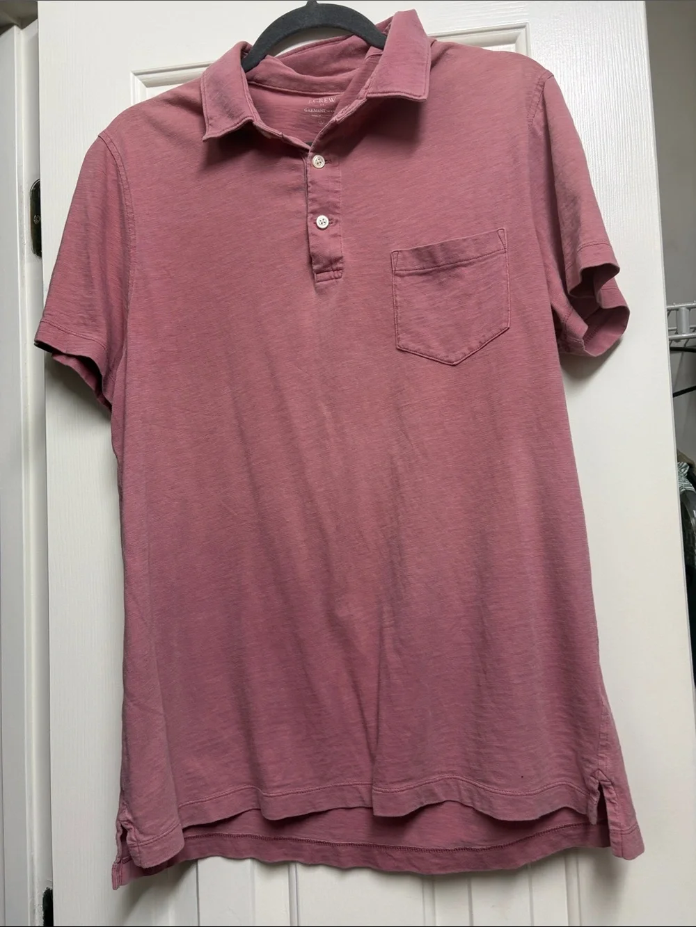 J. Crew Short-Sleeve Pocket Polos — Light Blue & Mauve Pink